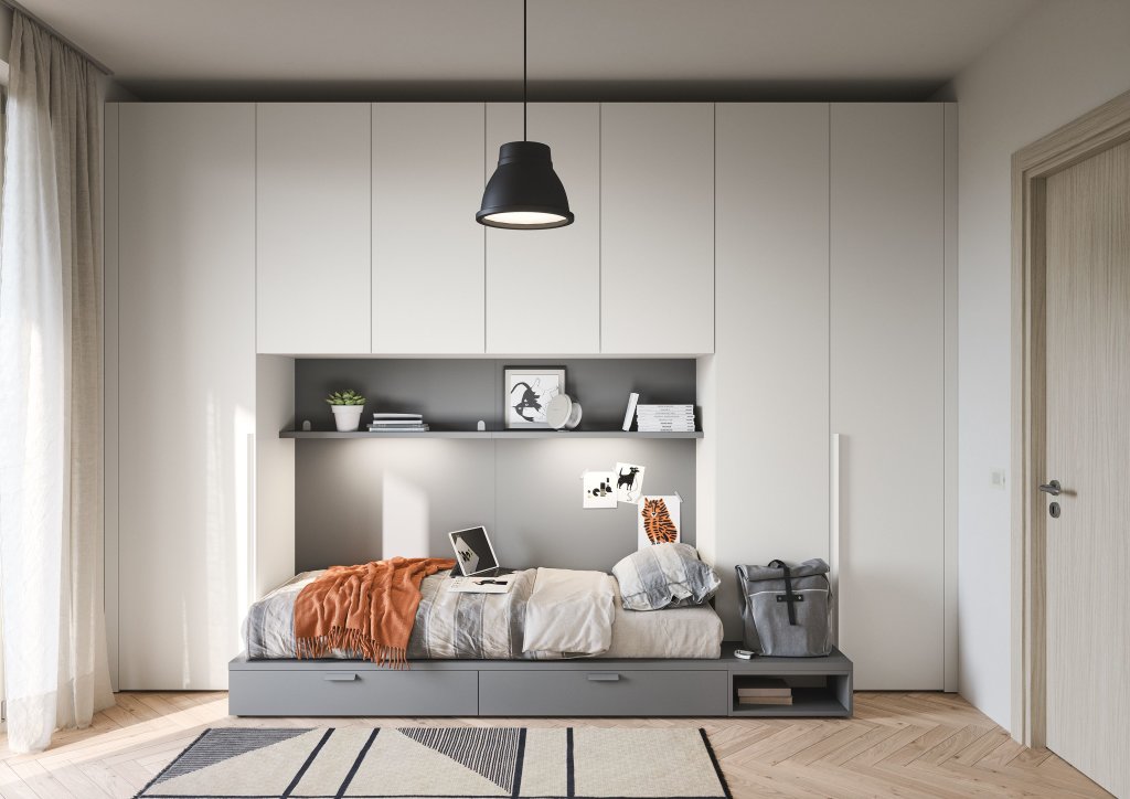 idee per una cameretta stretta e lunga 13