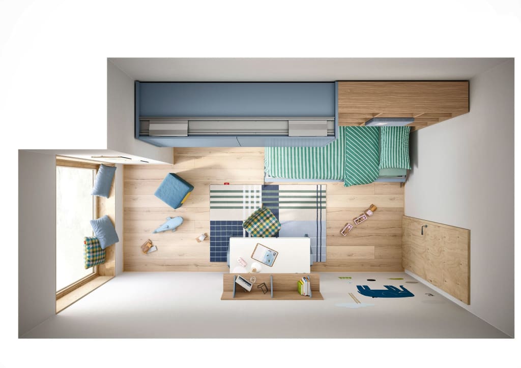 idee per una cameretta stretta e lunga 1