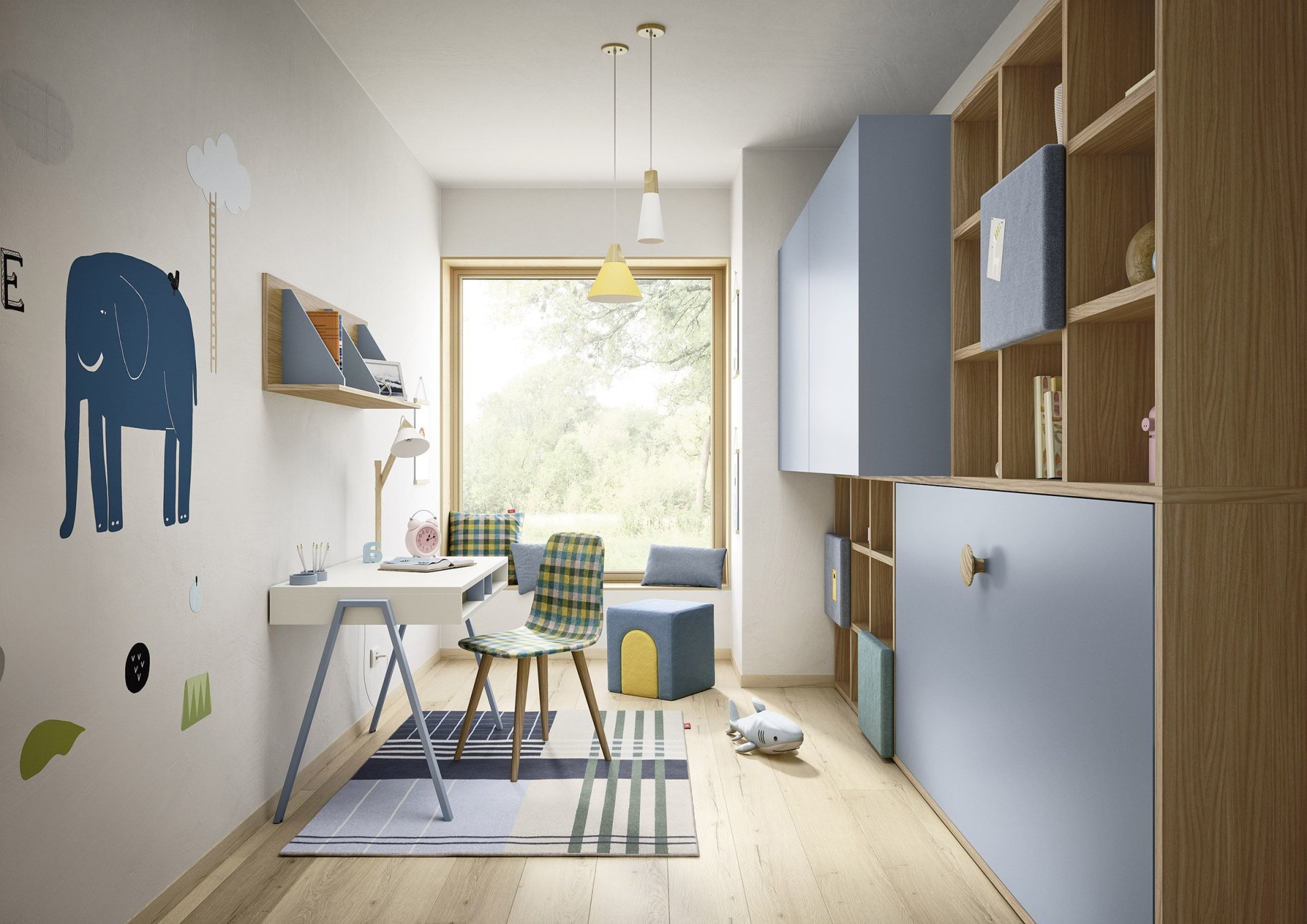 idee per una cameretta stretta e lunga 2